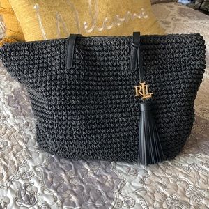 Ralph Lauren Straw Whitney Tote